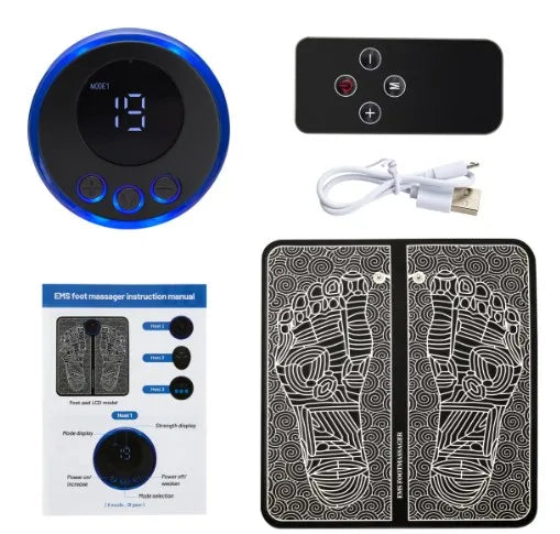 Almohadilla masajeadora de pies eléctrica, esterilla de masaje electroestimulador EMS, Masajeador muscular, relajación de pies, Masajeador de Fitness, carga USB