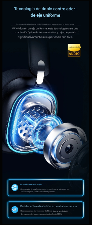 Auriculares para juegos Baseus GH02 con cable e inalámbricos, Bluetooth 5.3, controlador de 40 mm, RGB.