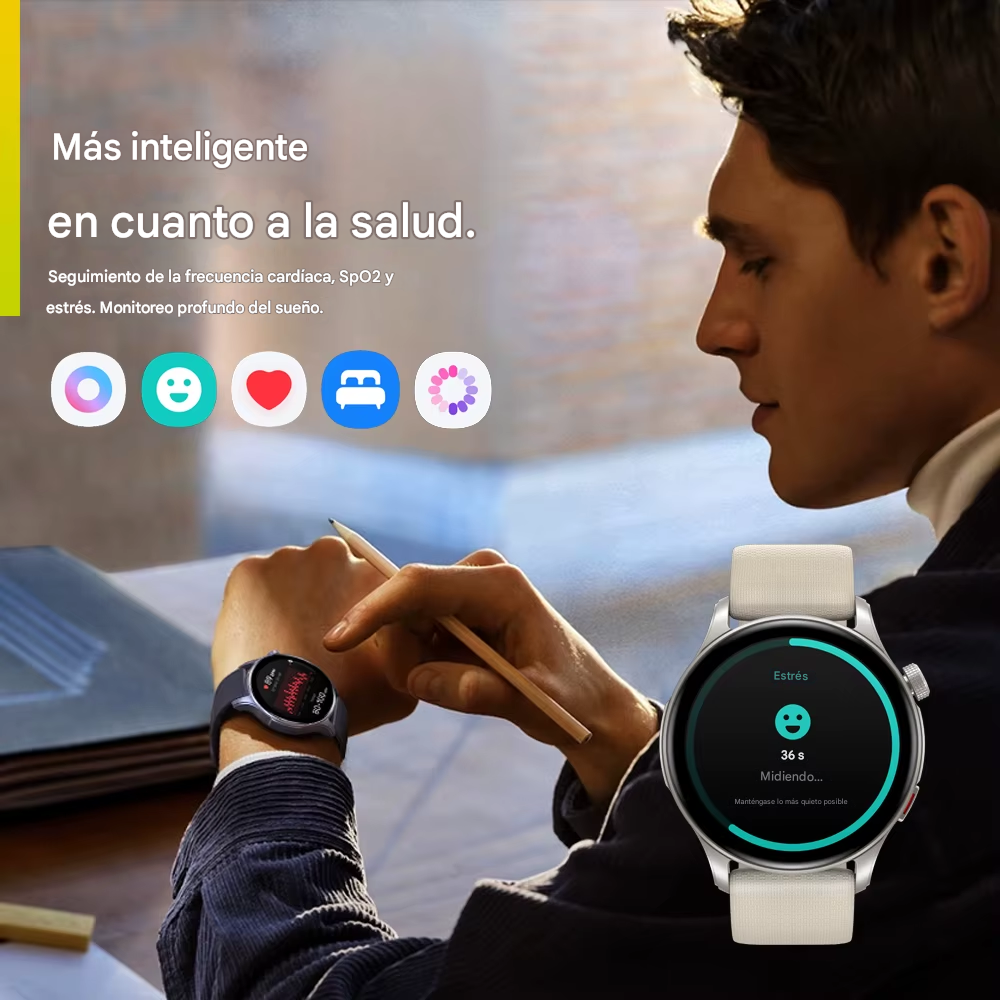 Nuevo Zeblaze Btalk 3 GPS Smartwatch pantalla AMOLED de 1,43 "doble correa Bluetooth llamadas reloj deportivo ritmo cardíaco SpO2 seguimiento del estrés
