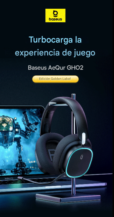 Auriculares para juegos Baseus GH02 con cable e inalámbricos, Bluetooth 5.3, controlador de 40 mm, RGB.
