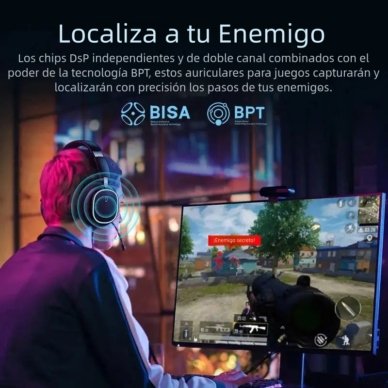 Auriculares para juegos Baseus GH02 con cable e inalámbricos, Bluetooth 5.3, controlador de 40 mm, RGB.