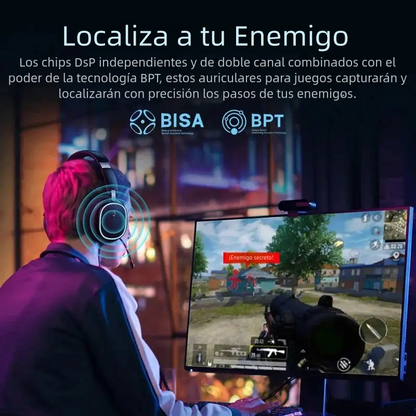 Auriculares para juegos Baseus GH02 con cable e inalámbricos, Bluetooth 5.3, controlador de 40 mm, RGB.