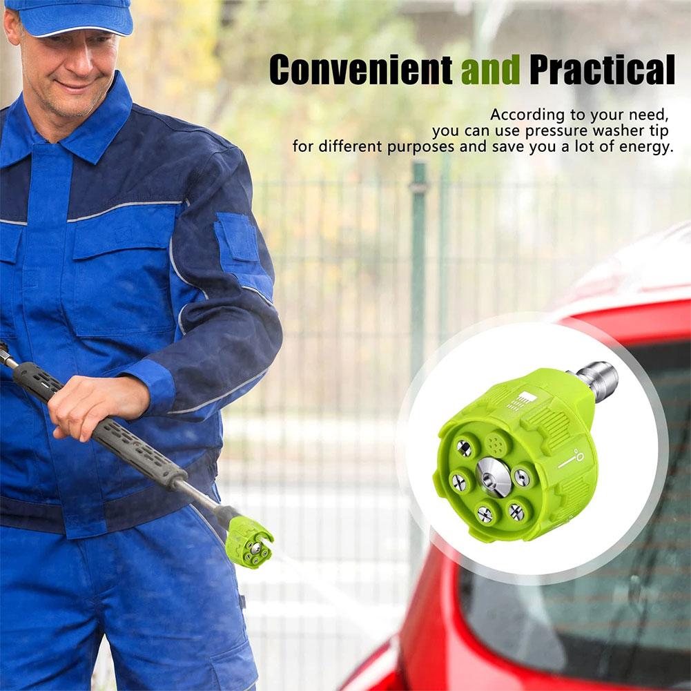 Boquilla de pulverización para lavadora de alta presión, rotación de 0, 15, 25 y 40 grados, boquilla de jabón para enjuague, punta para limpieza de jardín