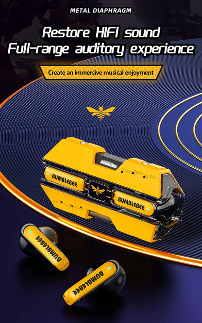 Auriculares Gamer TWS TF-T01 con Bluetooth 5.3, Cancelación de Ruido y Micrófono – Diseño Transformers