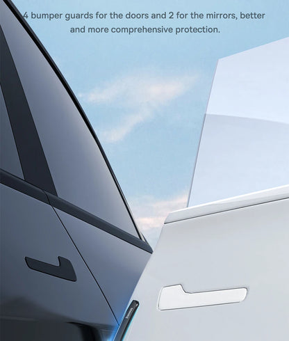 Baseus-tira anticolisión para puerta de coche, 6 uds., para Tesla Model 3/Y, pegatinas de barra protectora, cubierta de espejo retrovisor, tira protectora
