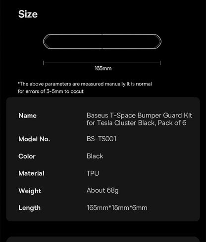Baseus-tira anticolisión para puerta de coche, 6 uds., para Tesla Model 3/Y, pegatinas de barra protectora, cubierta de espejo retrovisor, tira protectora