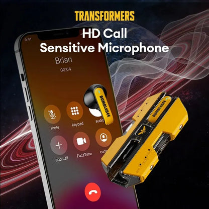 Auriculares Gamer TWS TF-T01 con Bluetooth 5.3, Cancelación de Ruido y Micrófono – Diseño Transformers