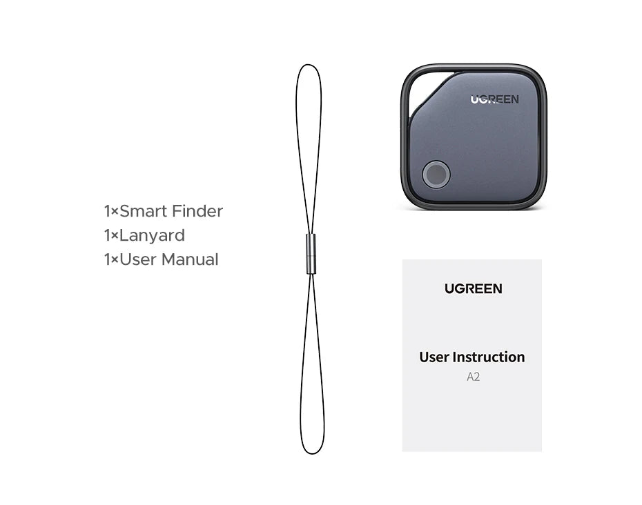 UGREEN Smart Tag Bluetooth Tracker, buscador de llaves Localizador de artículos SmartTag Batería de hasta 2 años para iPhone Apple Find My (solo IOS)