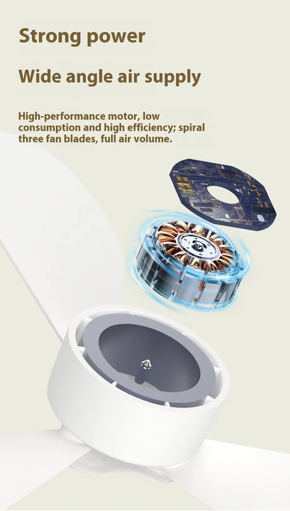 Ventiladores de techo portátiles, ventilador eléctrico LED recargable, lámpara de noche para el hogar, tienda de campaña al aire libre, ventilador colgante con Control remoto