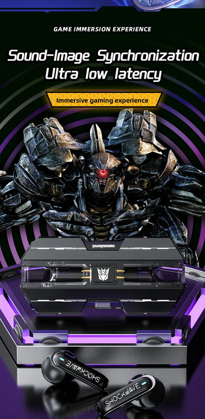 Auriculares Gamer TWS TF-T01 con Bluetooth 5.3, Cancelación de Ruido y Micrófono – Diseño Transformers