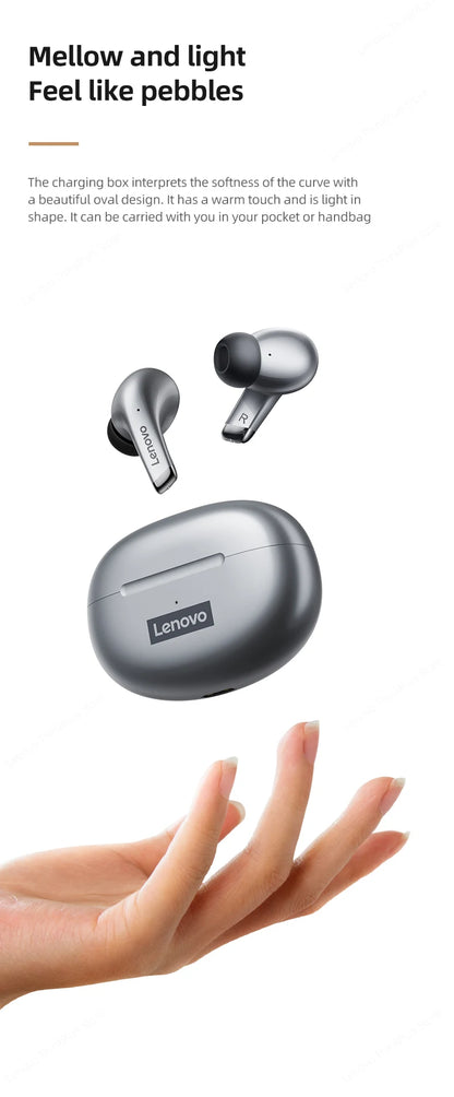 Lenovo-auriculares inalámbricos LP5, audífonos de música HiFi con Bluetooth, micrófono, deportivos, resistentes al agua, 100% originales, novedad de 2021