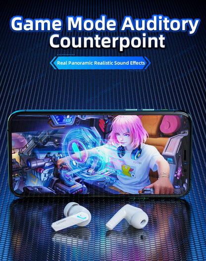 Lenovo GM2 Pro TWS inalámbrico Bluetooth V5.3 auriculares HD llamada baja latencia auriculares modo Dual música Gaming auriculares GM2PRO