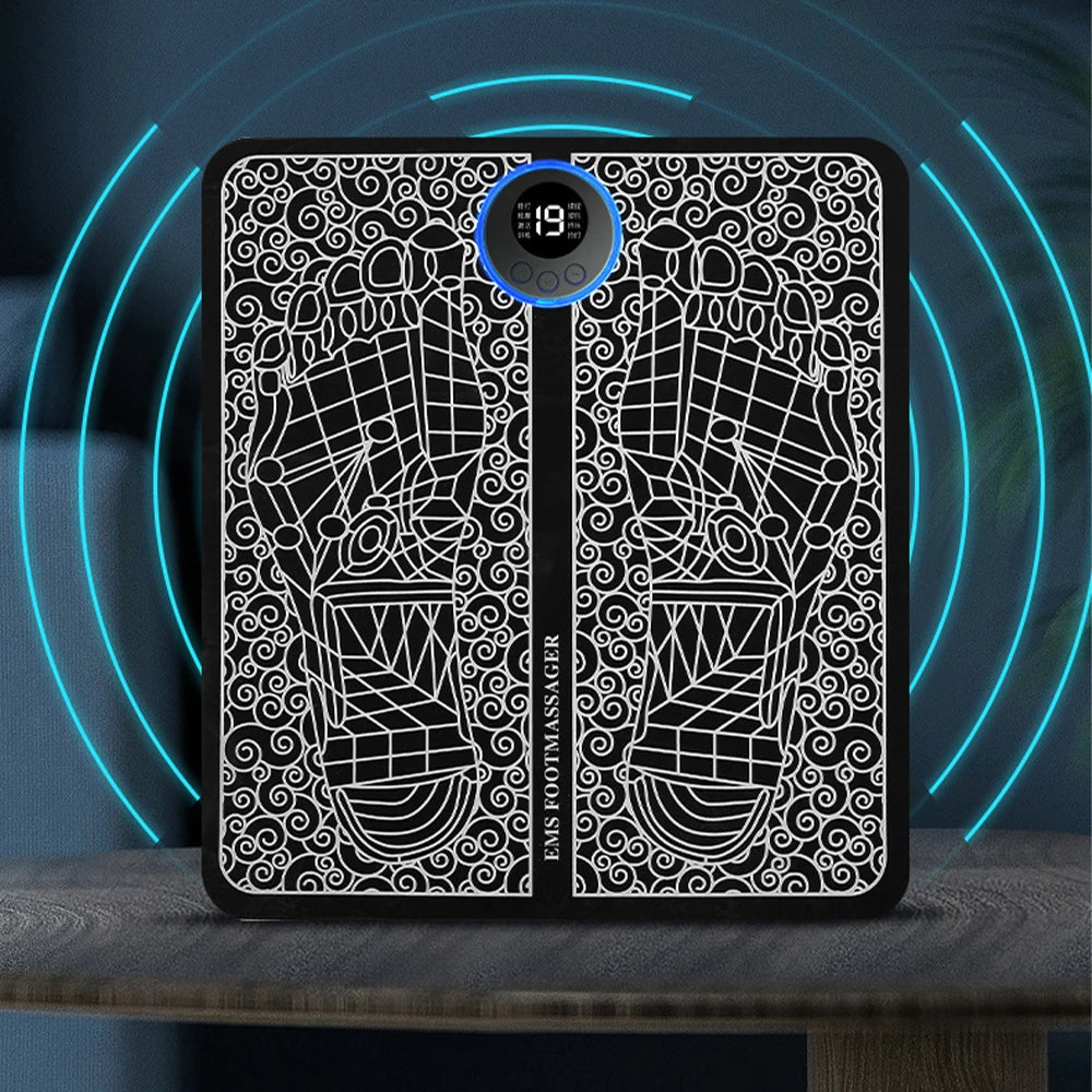 Almohadilla masajeadora de pies eléctrica, esterilla de masaje electroestimulador EMS, Masajeador muscular, relajación de pies, Masajeador de Fitness, carga USB