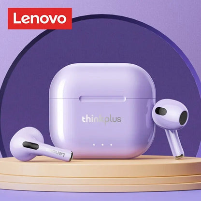 Lenovo-auriculares inalámbricos LP40 Plus, cascos con Bluetooth, reducción de ruido, 230mAh, HiFi estéreo, deportivos, con micrófono