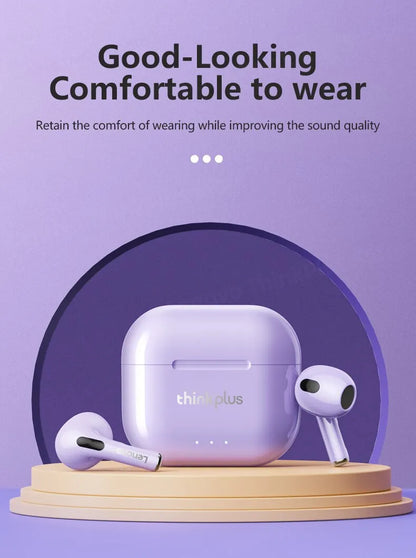 Lenovo-auriculares inalámbricos LP40 Plus, cascos con Bluetooth, reducción de ruido, 230mAh, HiFi estéreo, deportivos, con micrófono