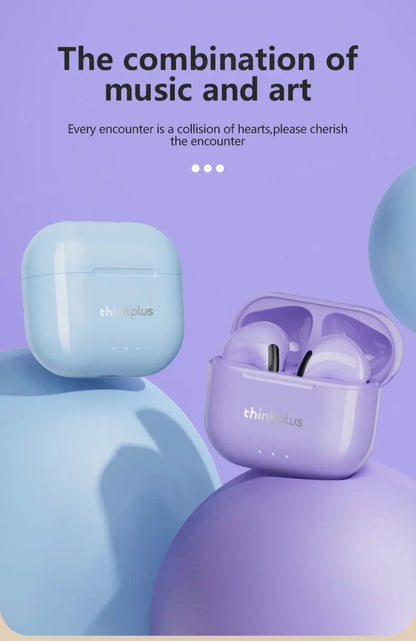 Lenovo-auriculares inalámbricos LP40 Plus, cascos con Bluetooth, reducción de ruido, 230mAh, HiFi estéreo, deportivos, con micrófono