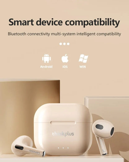 Lenovo-auriculares inalámbricos LP40 Plus, cascos con Bluetooth, reducción de ruido, 230mAh, HiFi estéreo, deportivos, con micrófono