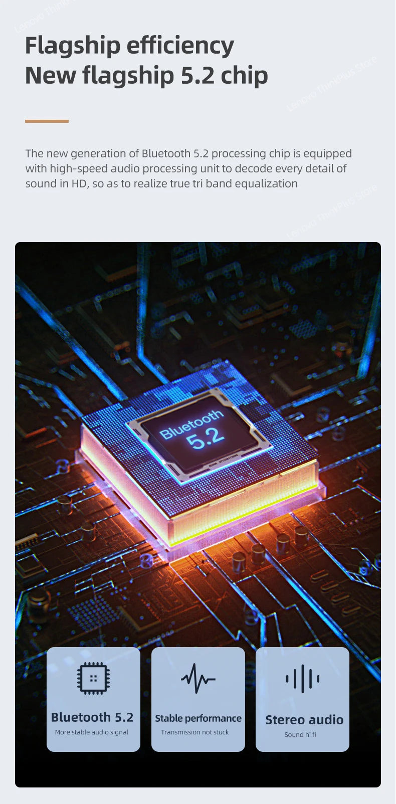 Lenovo-auriculares inalámbricos LP5, audífonos de música HiFi con Bluetooth, micrófono, deportivos, resistentes al agua, 100% originales, novedad de 2021