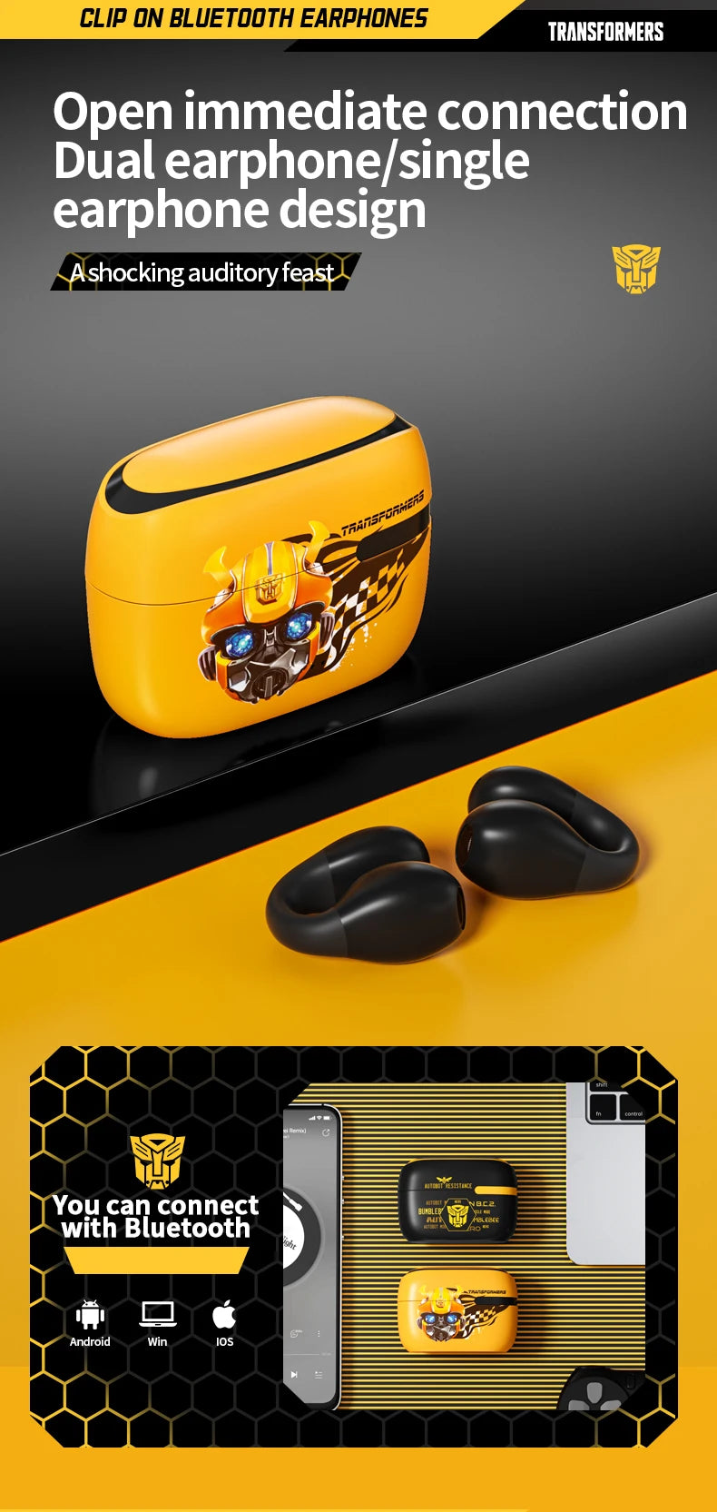 Transformers TF-T05 auriculares Bluetooth 5,3 auriculares para juegos TWS auriculares inalámbricos sonido HIFI auriculares con reducción de ruido