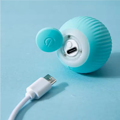 Juguetes eléctricos con pelota para gatos, juguetes inteligentes con rodamiento automático, interactivos para entrenamiento de gatos, juguetes para gatitos móviles para jugar en interiores