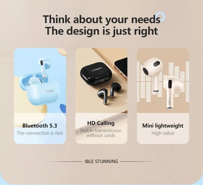 Lenovo-auriculares inalámbricos LP40 Plus, cascos con Bluetooth, reducción de ruido, 230mAh, HiFi estéreo, deportivos, con micrófono