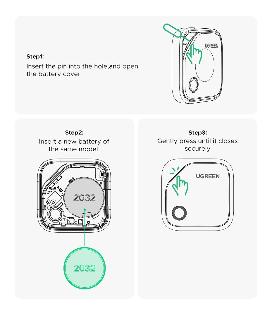 UGREEN Smart Tag Bluetooth Tracker, buscador de llaves Localizador de artículos SmartTag Batería de hasta 2 años para iPhone Apple Find My (solo IOS)