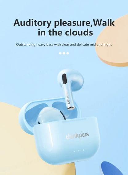 Lenovo-auriculares inalámbricos LP40 Plus, cascos con Bluetooth, reducción de ruido, 230mAh, HiFi estéreo, deportivos, con micrófono