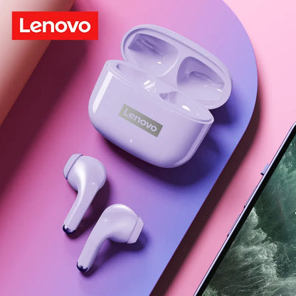 Lenovo-auriculares inalámbricos LP40 Pro con Bluetooth 5,1, dispositivo de audio de alta capacidad, diseño semiintrauditivo, Chip inteligente con micrófono