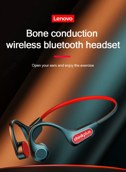 Lenovo-auriculares de conducción ósea X3 Pro, cascos inalámbricos con gancho para la oreja, Bluetooth, Hifi, con micrófono, resistentes al agua