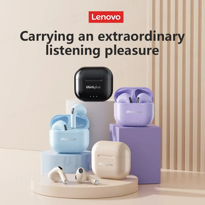 Lenovo-auriculares inalámbricos LP40 Plus, cascos con Bluetooth, reducción de ruido, 230mAh, HiFi estéreo, deportivos, con micrófono