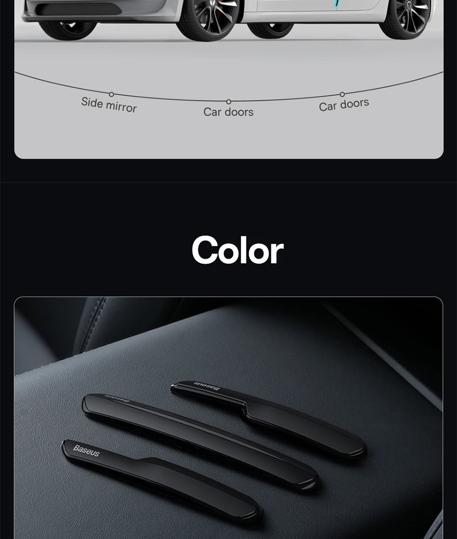 Baseus-tira anticolisión para puerta de coche, 6 uds., para Tesla Model 3/Y, pegatinas de barra protectora, cubierta de espejo retrovisor, tira protectora