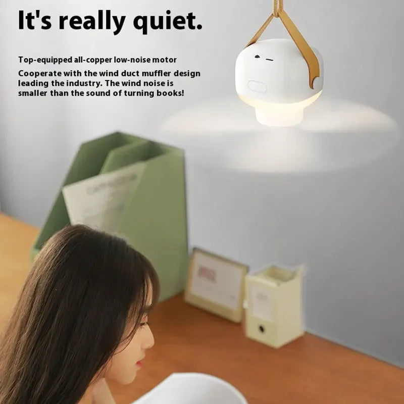 Ventiladores de techo portátiles, ventilador eléctrico LED recargable, lámpara de noche para el hogar, tienda de campaña al aire libre, ventilador colgante con Control remoto