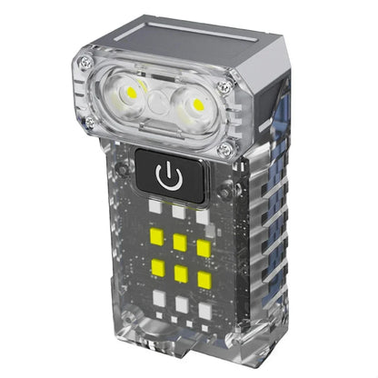 Luz LED giratoria con Clip para sombrero, luz de trabajo portátil con carga USB, pantalla de potencia, potente linterna pequeña para acampar, pescar y caminar