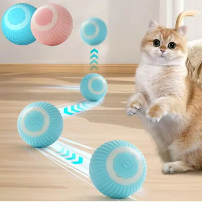 Juguetes eléctricos con pelota para gatos, juguetes inteligentes con rodamiento automático, interactivos para entrenamiento de gatos, juguetes para gatitos móviles para jugar en interiores