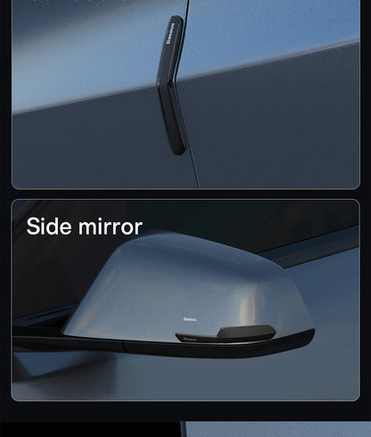 Baseus-tira anticolisión para puerta de coche, 6 uds., para Tesla Model 3/Y, pegatinas de barra protectora, cubierta de espejo retrovisor, tira protectora