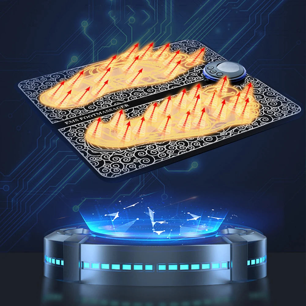 Almohadilla masajeadora de pies eléctrica, esterilla de masaje electroestimulador EMS, Masajeador muscular, relajación de pies, Masajeador de Fitness, carga USB