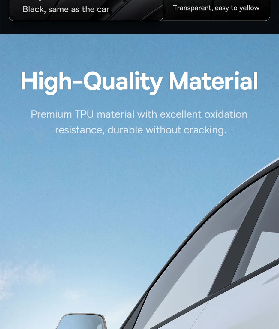 Baseus-tira anticolisión para puerta de coche, 6 uds., para Tesla Model 3/Y, pegatinas de barra protectora, cubierta de espejo retrovisor, tira protectora