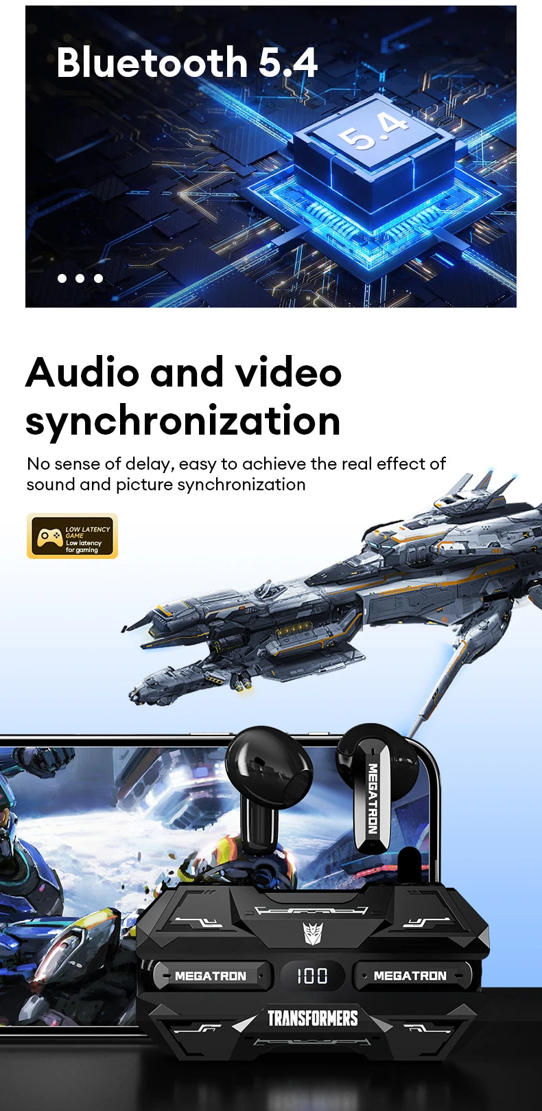 Nuevos transformadores TF-T51 TWS auriculares inalámbricos de larga resistencia con pantalla LED de potencia auriculares Bluetooth V5.4 llamadas HD auriculares