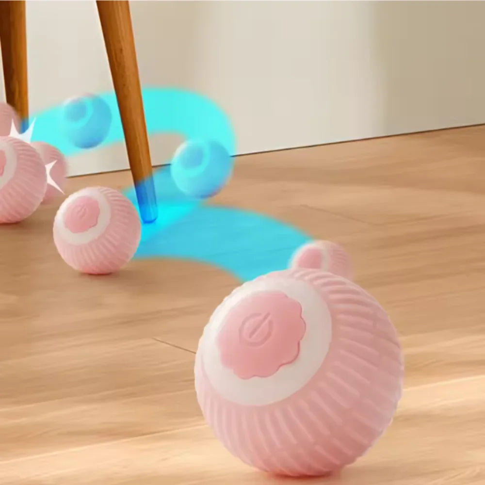 Juguetes eléctricos con pelota para gatos, juguetes inteligentes con rodamiento automático, interactivos para entrenamiento de gatos, juguetes para gatitos móviles para jugar en interiores