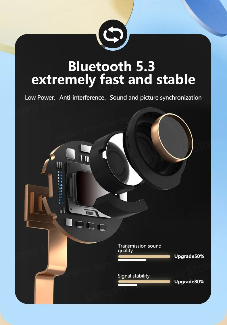 Lenovo-auriculares inalámbricos LP40 Plus, cascos con Bluetooth, reducción de ruido, 230mAh, HiFi estéreo, deportivos, con micrófono