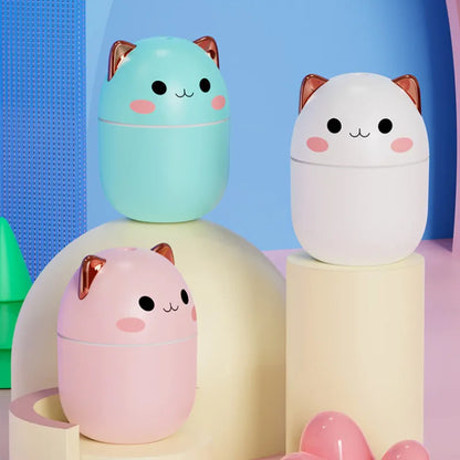 Gran oferta 250ml lindo gato humidificador de aire difusor USB generador de niebla Mini Humidificador con luz nocturna