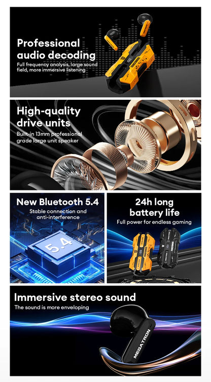 Nuevos transformadores TF-T51 TWS auriculares inalámbricos de larga resistencia con pantalla LED de potencia auriculares Bluetooth V5.4 llamadas HD auriculares