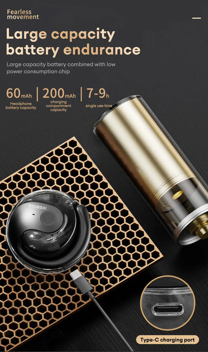 HYUNDAI HY-T26 Pro OWS auriculares con gancho para la oreja llamada HD auriculares Bluetooth batería de larga duración auriculares inalámbricos de música deportiva con micrófono