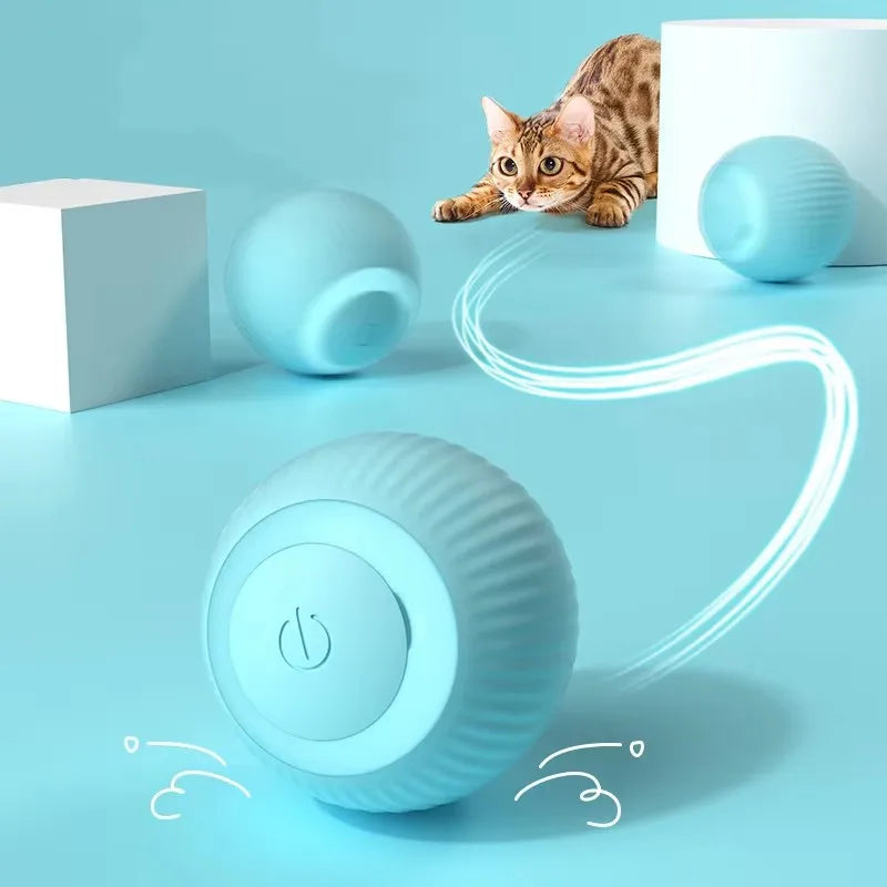 Juguetes eléctricos con pelota para gatos, juguetes inteligentes con rodamiento automático, interactivos para entrenamiento de gatos, juguetes para gatitos móviles para jugar en interiores