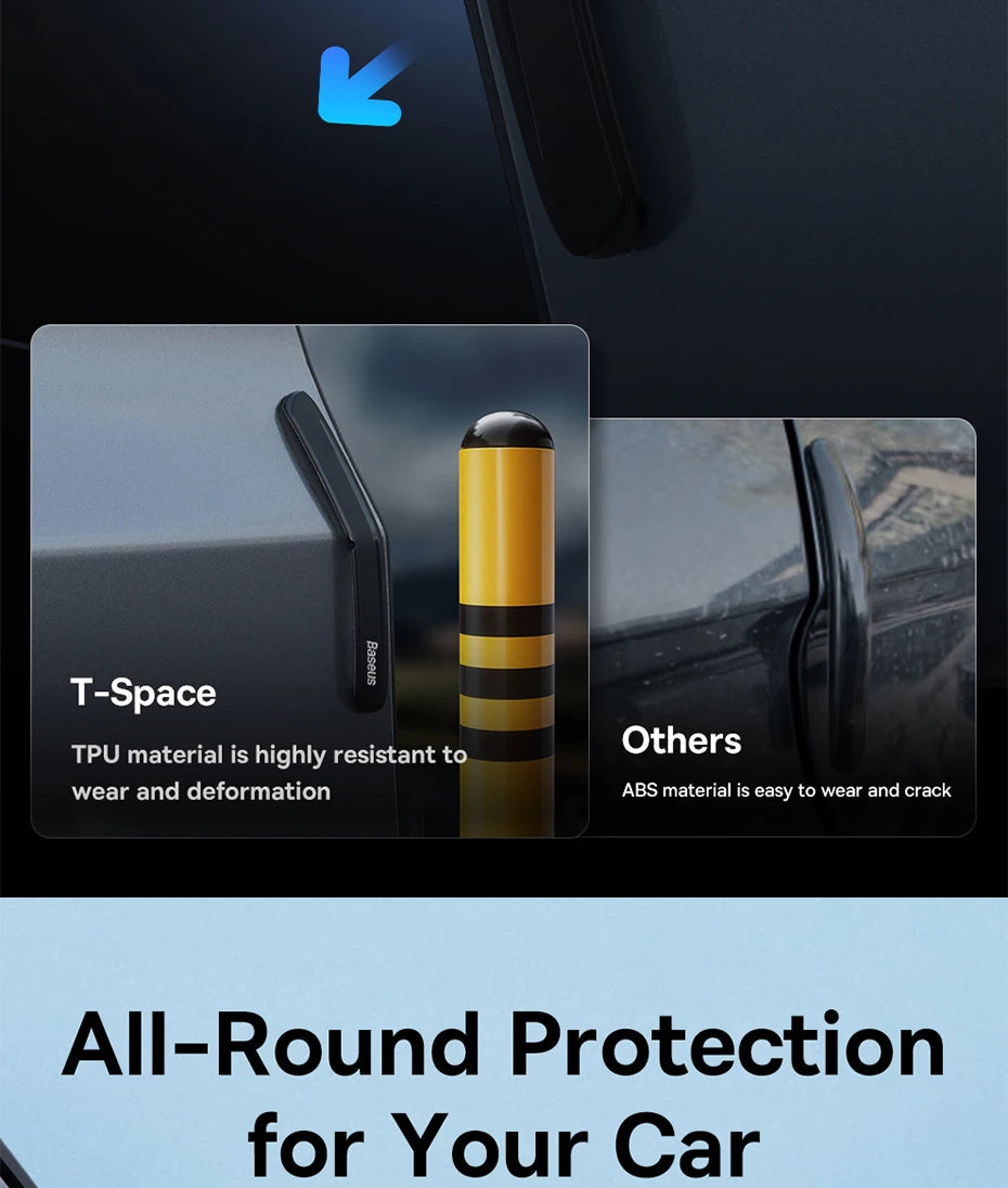 Baseus-tira anticolisión para puerta de coche, 6 uds., para Tesla Model 3/Y, pegatinas de barra protectora, cubierta de espejo retrovisor, tira protectora
