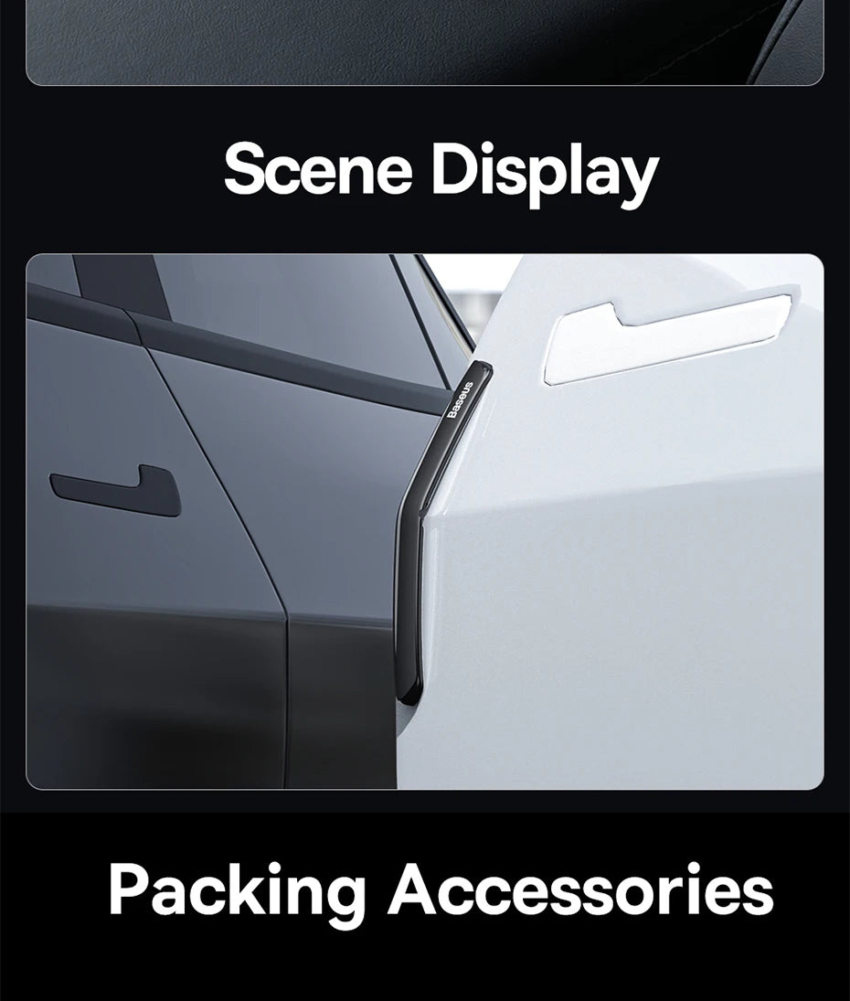 Baseus-tira anticolisión para puerta de coche, 6 uds., para Tesla Model 3/Y, pegatinas de barra protectora, cubierta de espejo retrovisor, tira protectora