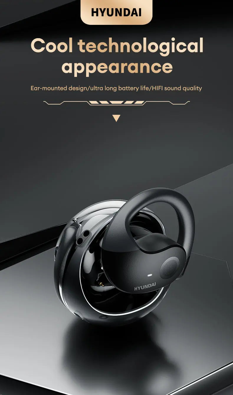 HYUNDAI HY-T26 Pro OWS auriculares con gancho para la oreja llamada HD auriculares Bluetooth batería de larga duración auriculares inalámbricos de música deportiva con micrófono