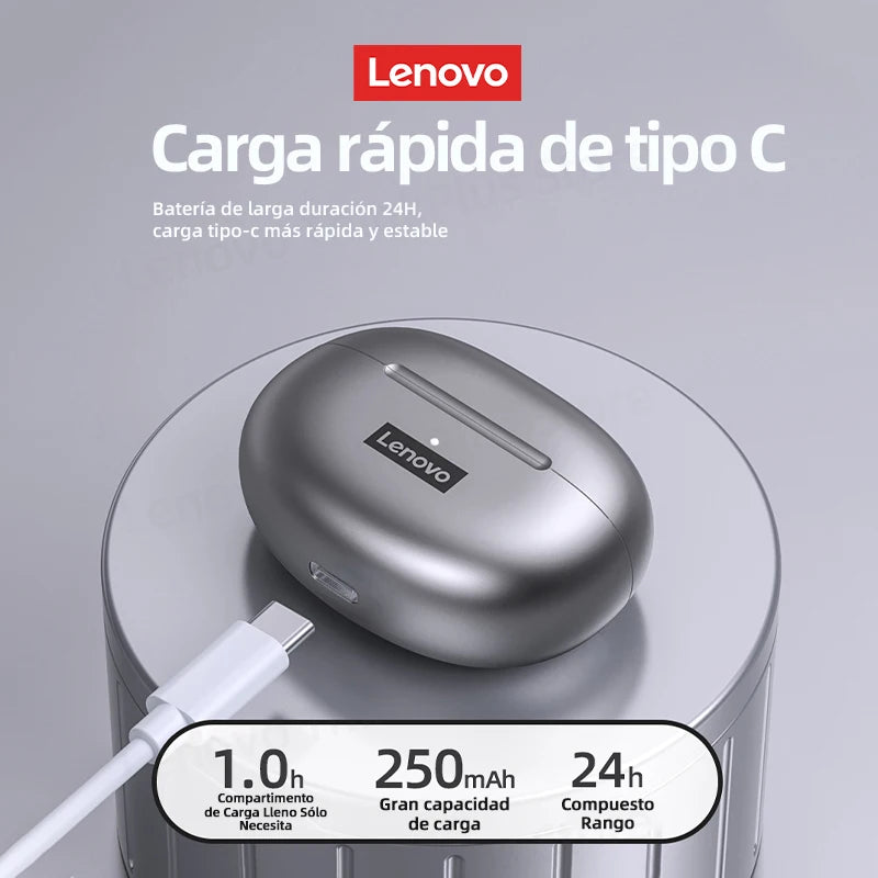 Lenovo-auriculares inalámbricos con Bluetooth LP5 100% originales, cascos de música HiFi con micrófono, deportivos, resistentes al agua, novedad de 2021