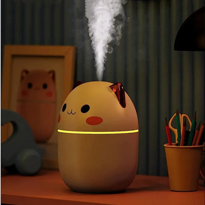 Gran oferta 250ml lindo gato humidificador de aire difusor USB generador de niebla Mini Humidificador con luz nocturna