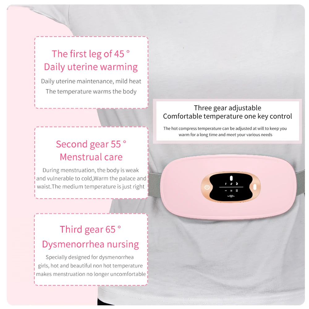 Almohadilla térmica Menstrual, cinturón de palacio cálido inteligente para aliviar el dolor de la cintura durante la menstruación, herramientas de masaje de cintura Abdominal